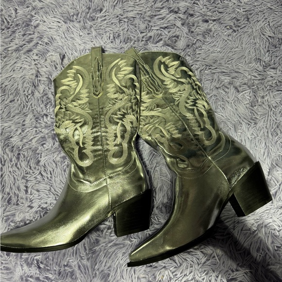 METALLIC SILVER WOMEN'S cowboy boots - Picture 6 of 9